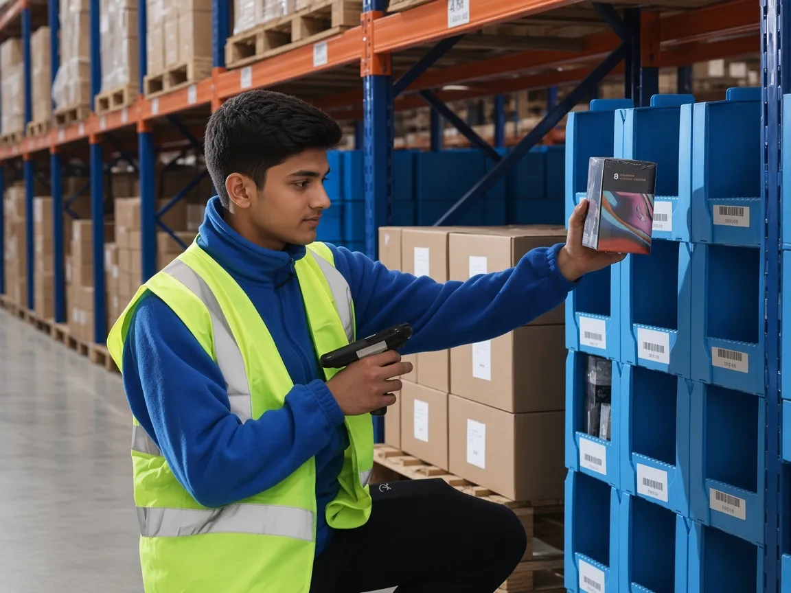 Nuport team member scanning stock